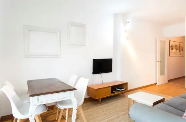 Bright student apartment living room in Carrer de Tordera Barcelona