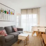 Bright student apartment living room in Carrer de Tordera Barcelona