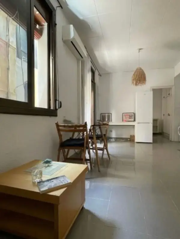 Bright student apartment in La Barceloneta Barcelona with balcony air conditioning and furnished interiors