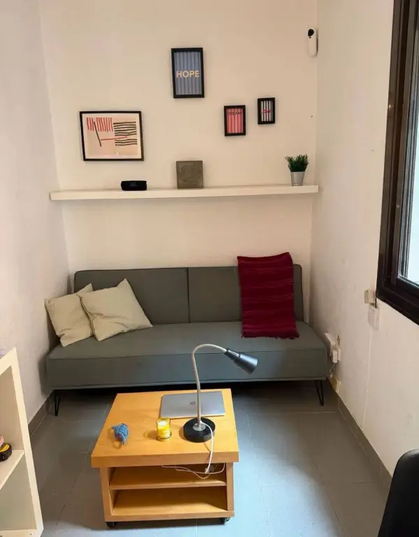 Bright student apartment in La Barceloneta Barcelona with balcony air conditioning and furnished interiors