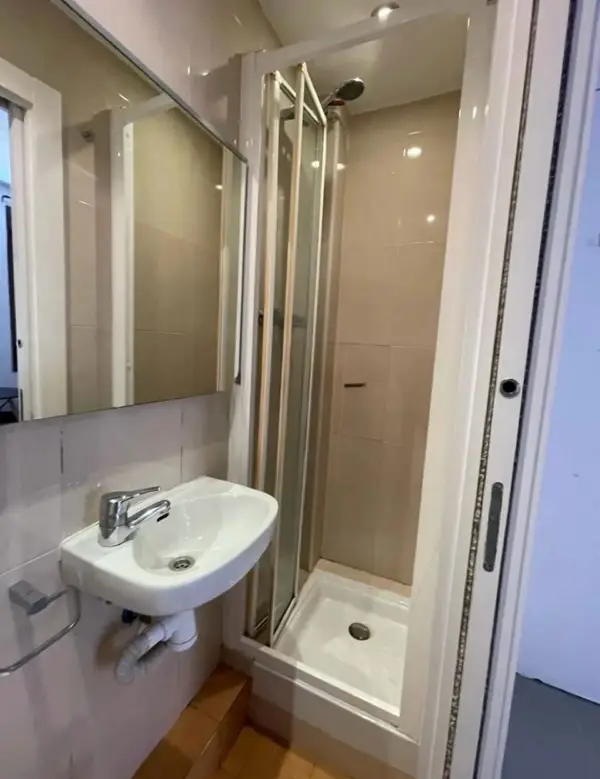 Bright student apartment in La Barceloneta Barcelona with balcony air conditioning and furnished interiors
