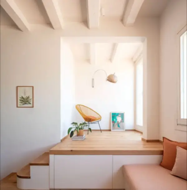 Bright penthouse apartment in Calle de Guàrdia Barcelona with large terrace balcony and furnished interiors