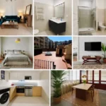Modern student apartment in Calle d'Aribau Eixample Barcelona with terrace, two bedrooms, and furnished interiors