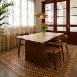 Modern student apartment in Calle d'Aribau Eixample Barcelona with terrace, two bedrooms, and furnished interiors