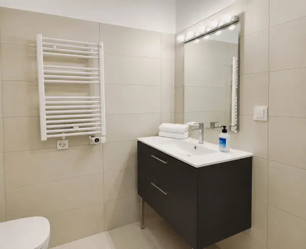 Modern student apartment in Calle d'Aribau Eixample Barcelona with terrace, two bedrooms, and furnished interiors