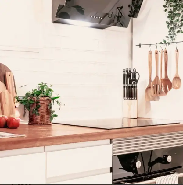 Bright furnished student room in a shared apartment in Barcelona with equipped kitchen