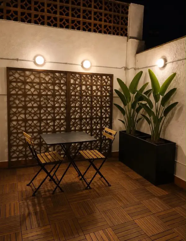Modern one-bedroom apartment in Eixample Barcelona with private terrace, air conditioning, and fully equipped kitchen