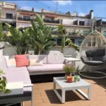 Fully furnished student penthouse in Barcelona with two private terraces and one bedroom