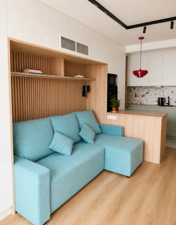 Renovated 30 m² student studio apartment in Barcelona with private terrace and fully equipped kitchen