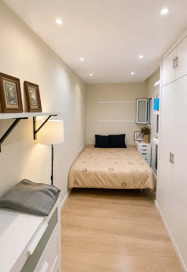 Modern student room in Eixample Barcelona with shared terrace, central AC and furnished apartment